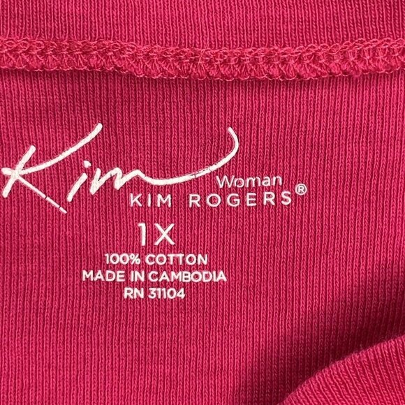 Kim Rogers Top Shirt Lot Of 3 Womens 1X Red Linen SS Pink Red 3/4 Sleeves - Picture 16 of 16